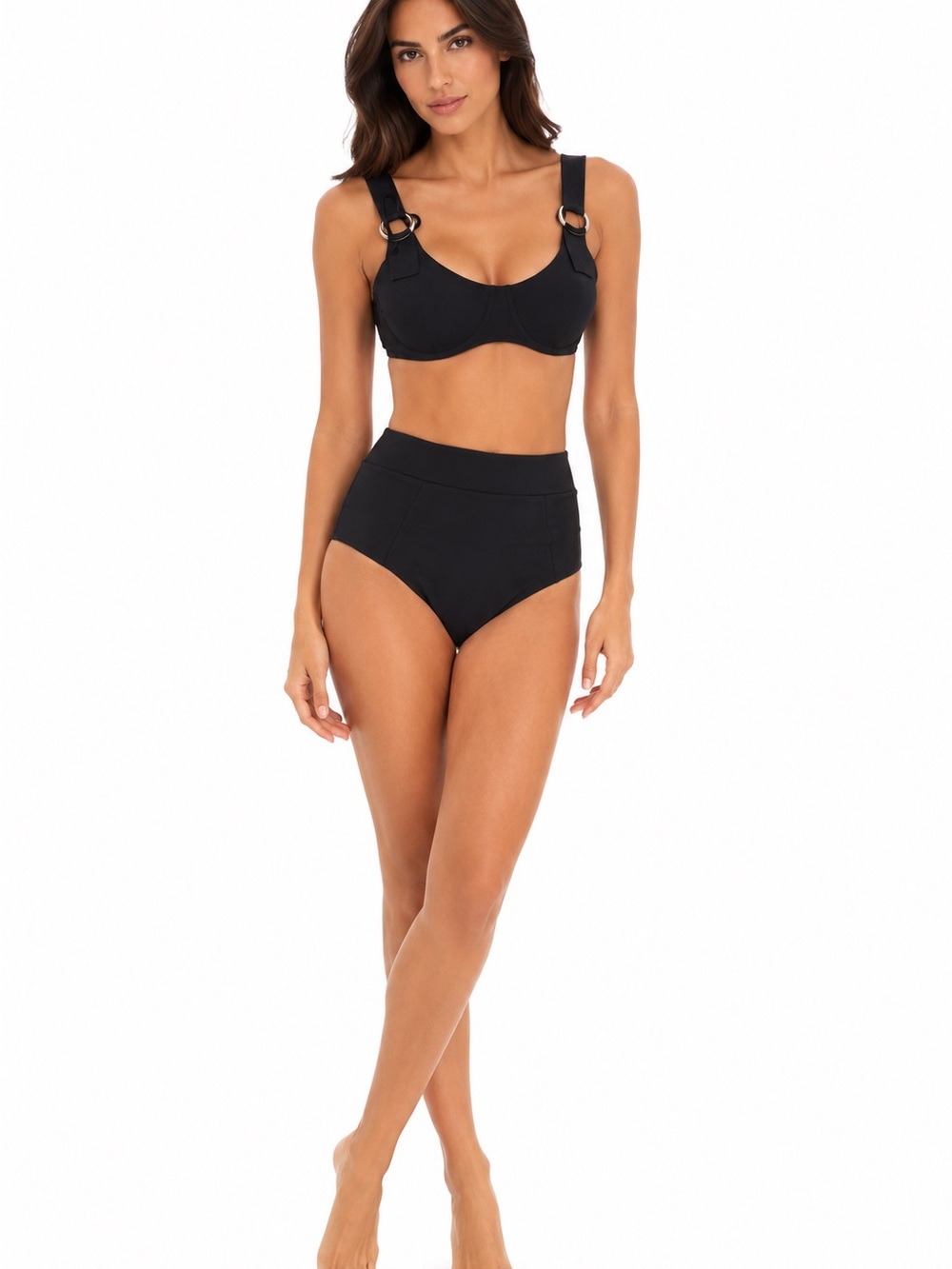 Chiara Boni Mare Cheslava Black Bikini Set BICHESLAVA-BS Size 44/8